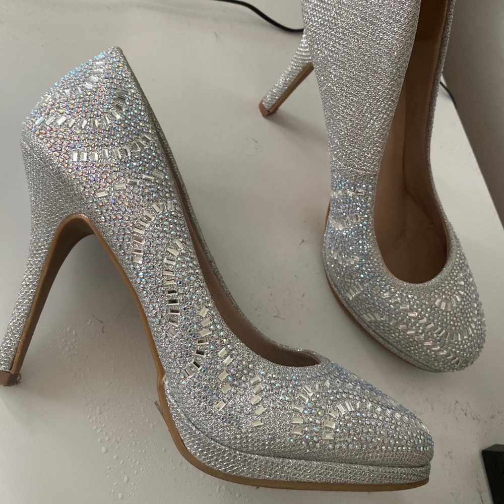 Diamond crusted heels .